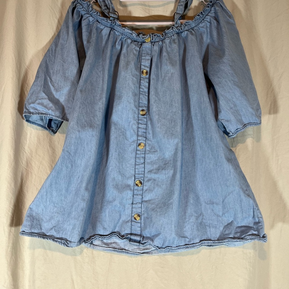 Millage Light Blue Ruffled‎ Top